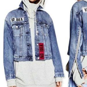 NWOT Zara Classic All About The Patch Denim Jacket in excellent condition